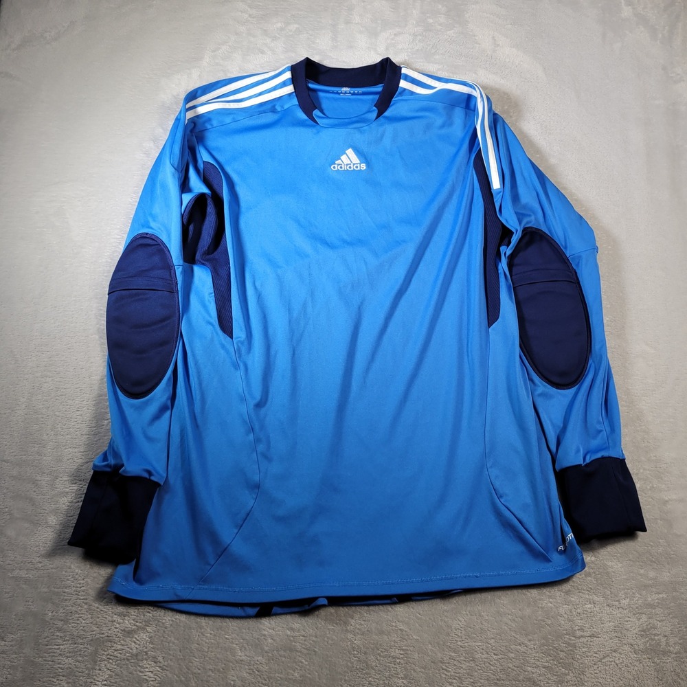 Adidas Goalkeeper Jersey Mens XL Blue Formotion ClimaCool Padded Soccer Shirt 00